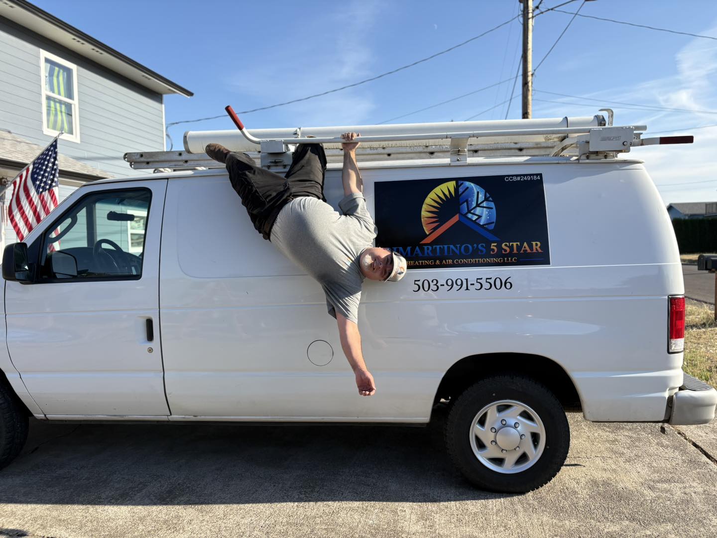 DiMartino's 5 Star Heating & Air Conditioning branded service van in Salem, Oregon — CCB #249184
